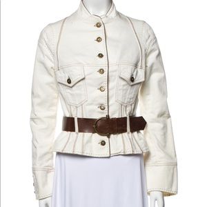 Vintage 2002 Alexander McQueen white denim Jacket